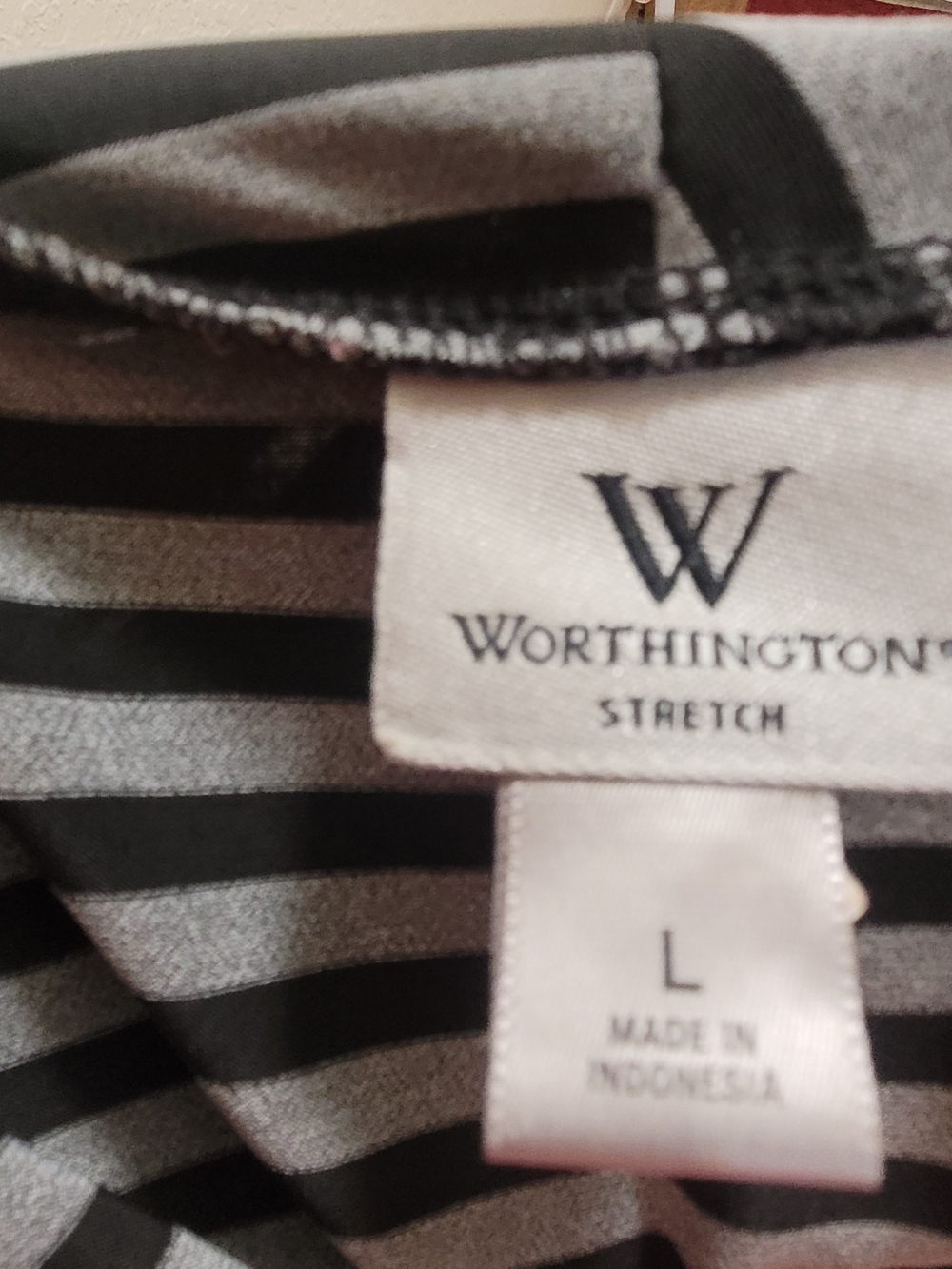 Striped Cowl Neck Tunic - Black & Gray - Picture 4 of 4